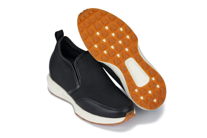 J1433  - 3.3 Inches Taller (Black) - Casual Chunky Sole Sneaker Men's Loafers