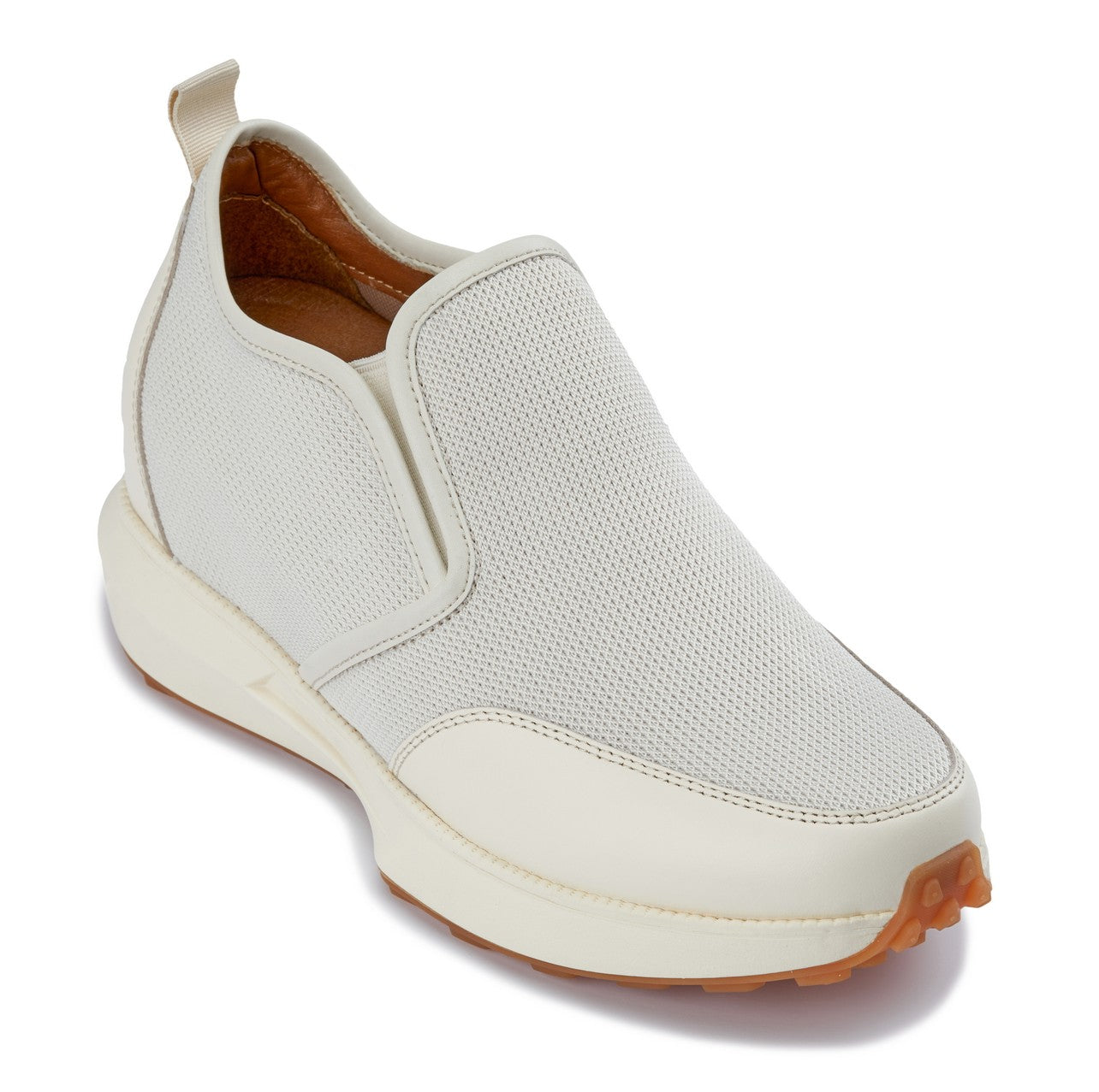 J1434  - 3.3 Inches Taller (Off-White) - Casual Chunky Sole Men's Sneaker Loafers