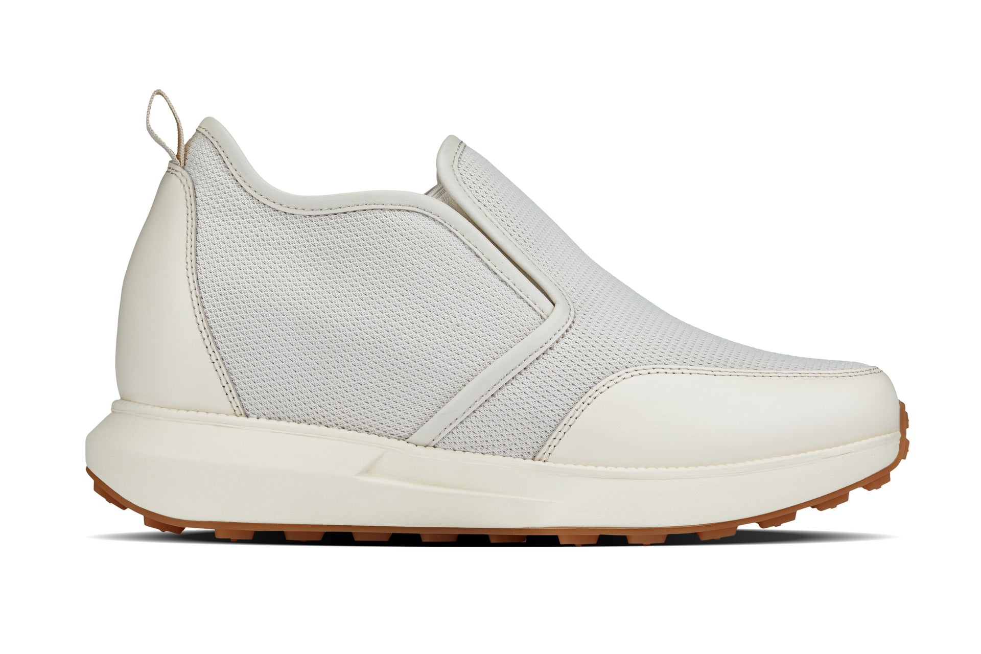 J1434  - 3.3 Inches Taller (Off-White) - Casual Chunky Sole Men's Sneaker Loafers