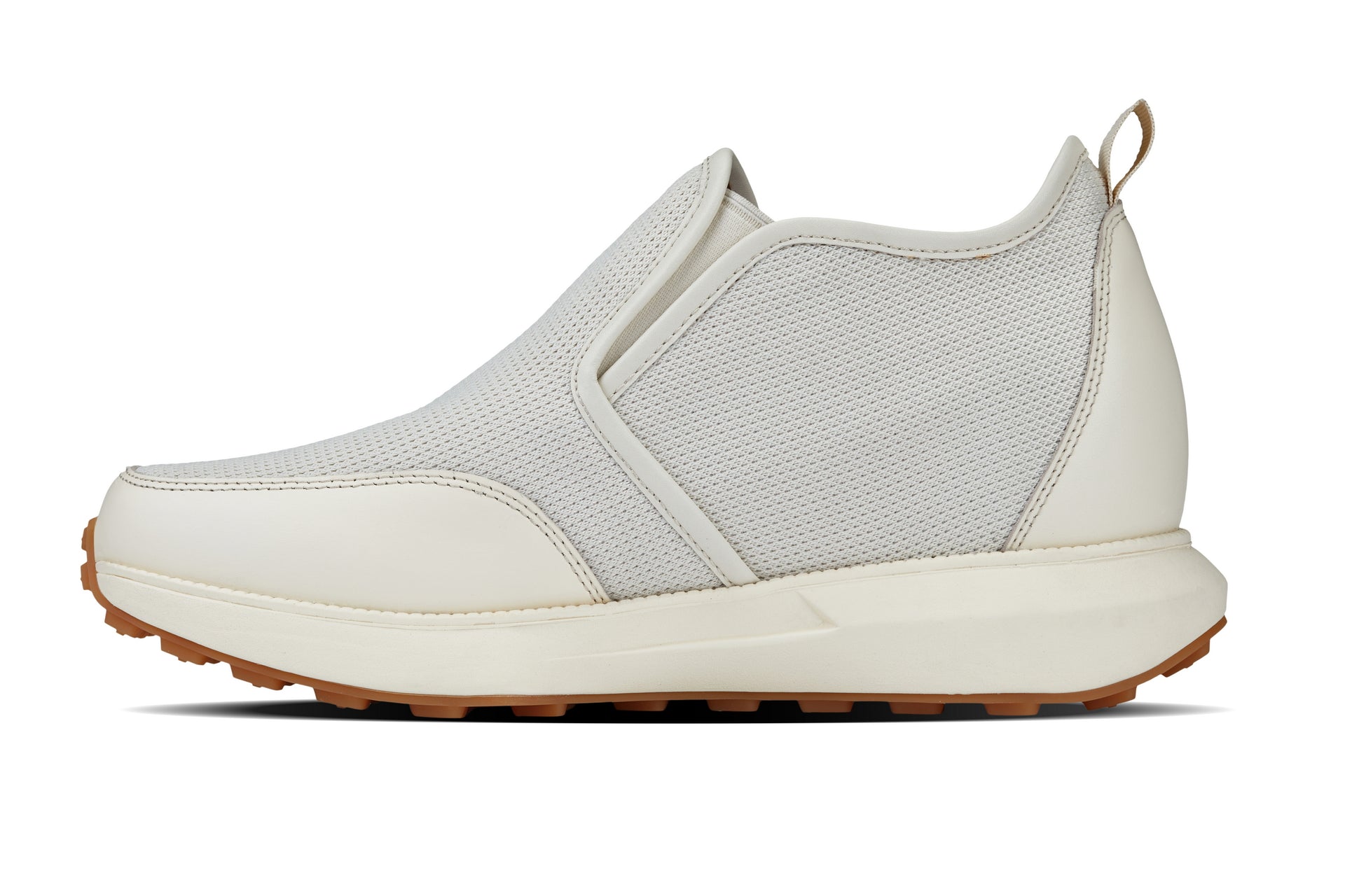 J1434  - 3.3 Inches Taller (Off-White) - Casual Chunky Sole Men's Sneaker Loafers