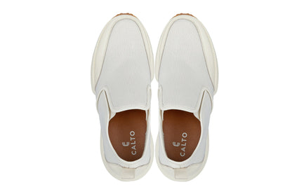 J1434  - 3.3 Inches Taller (Off-White) - Casual Chunky Sole Men's Sneaker Loafers