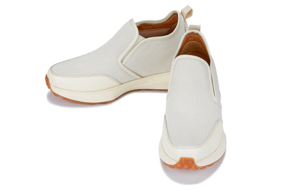 J1434  - 3.3 Inches Taller (Off-White) - Casual Chunky Sole Men's Sneaker Loafers