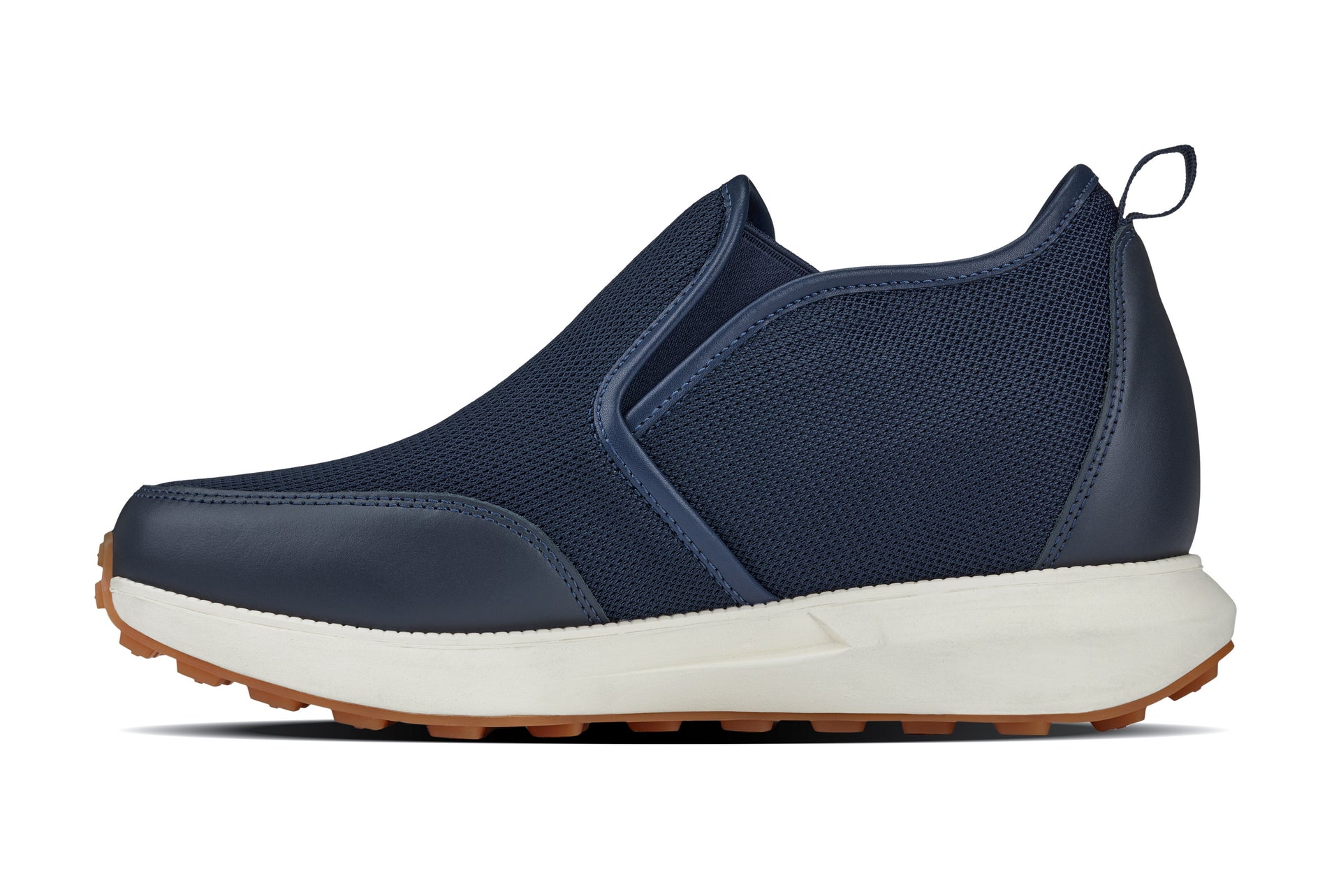 J1435  - 3.3 Inches Taller (Dark Blue) - Casual Chunky Sole Men's Sneaker Loafers