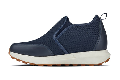 J1435  - 3.3 Inches Taller (Dark Blue) - Casual Chunky Sole Men's Sneaker Loafers