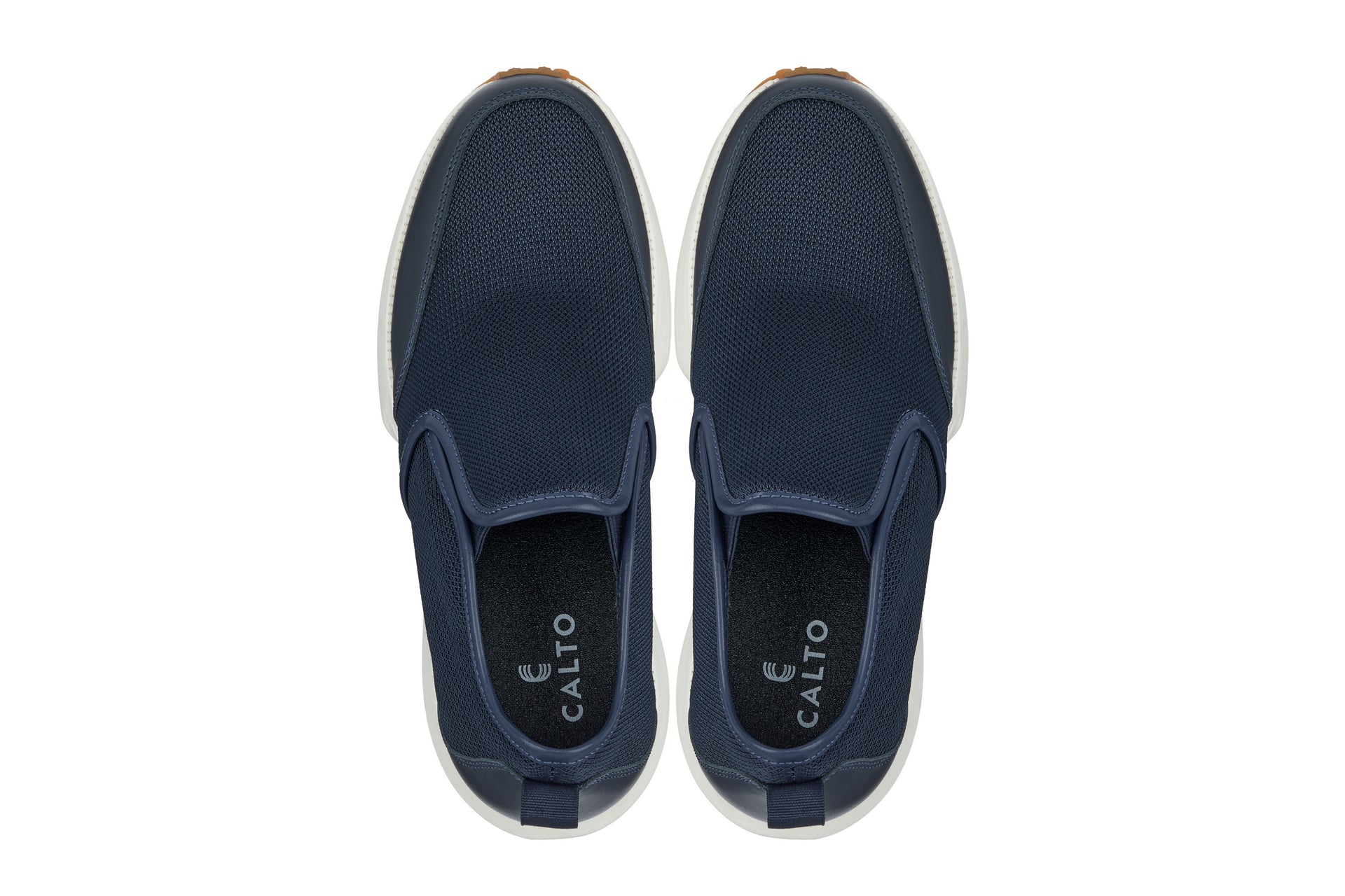 J1435  - 3.3 Inches Taller (Dark Blue) - Casual Chunky Sole Men's Sneaker Loafers