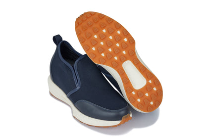 J1435  - 3.3 Inches Taller (Dark Blue) - Casual Chunky Sole Men's Sneaker Loafers