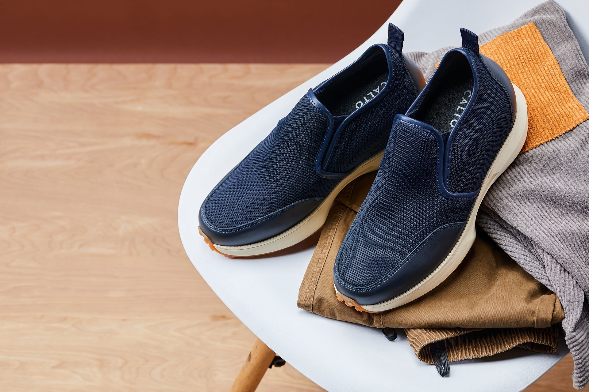 J1435  - 3.3 Inches Taller (Dark Blue) - Casual Chunky Sole Men's Sneaker Loafers