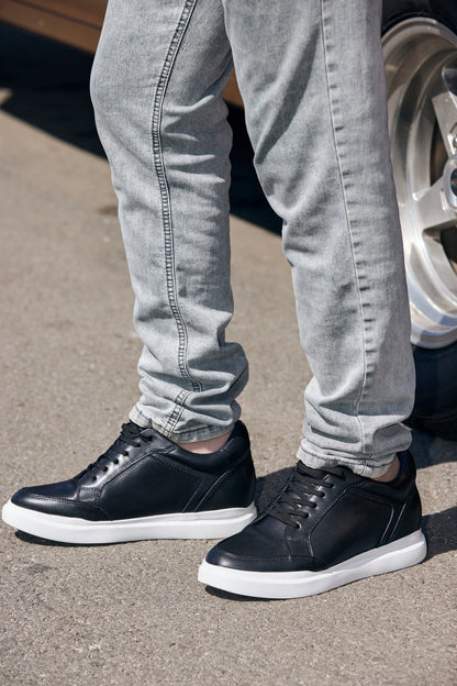 J1562 - 2.6 Inches Taller (Black) - Men's Sneakers
