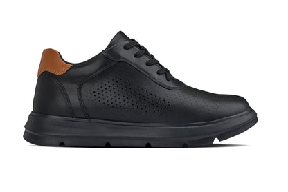 J1580  - 2.6 Inches Taller (Black/Black Sole) - Lightweight Casual Men's Walker Shoes