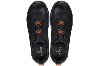 J1931  - 2.6 Inches Taller (Black / Black Sole) - Slip-On Men's Snoafers