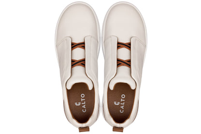 J1933 - 2.6 Inches Taller (Off-White) - Slip-On Men's Snoafers