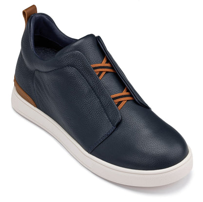 J1934  - 2.6 Inches Taller (Navy) - Slip-On Men's Snoafers