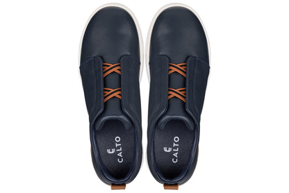 J1934  - 2.6 Inches Taller (Navy) - Slip-On Men's Snoafers