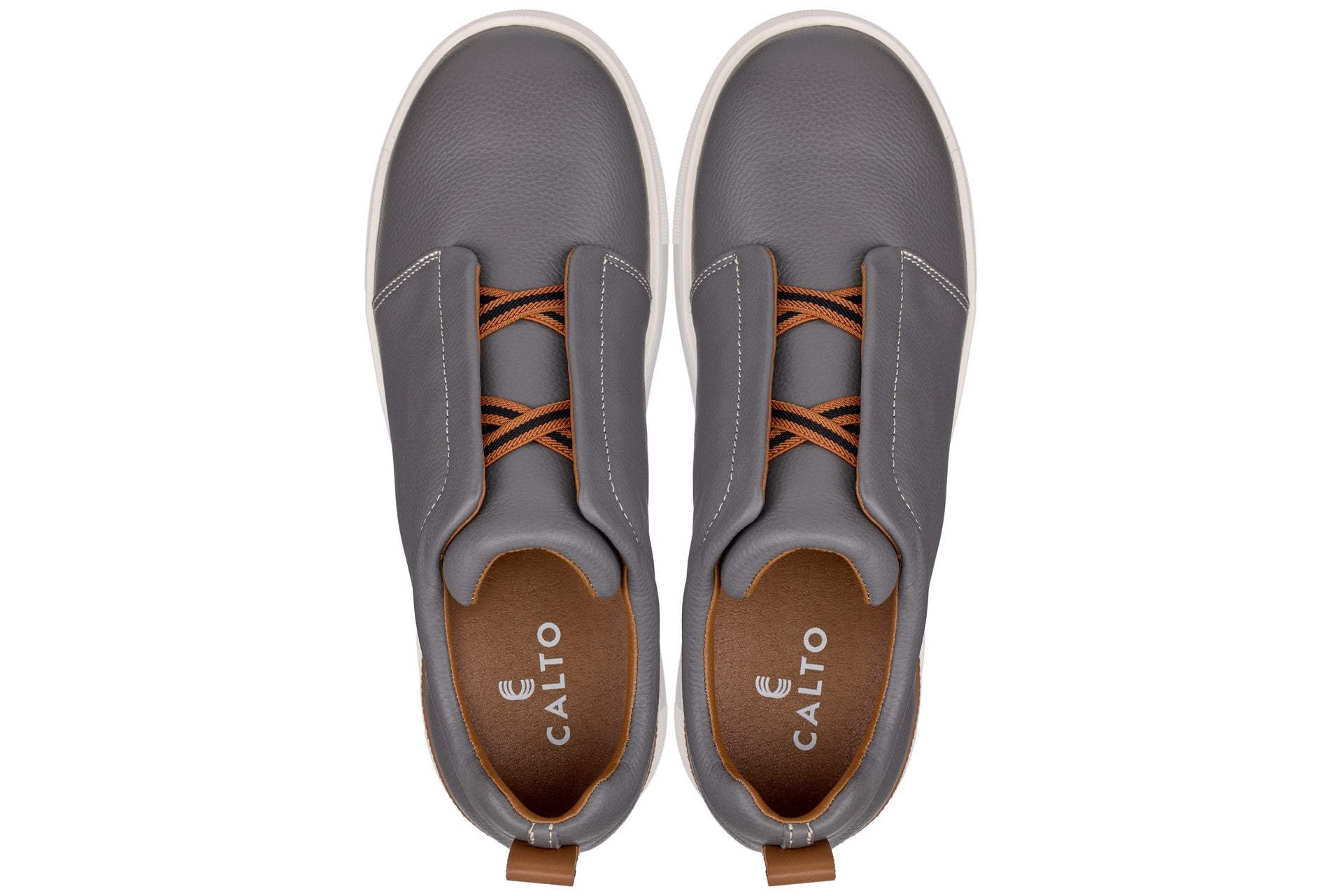 J1935  - 2.6 Inches Taller (Grey) - Slip-On Men's Snoafers