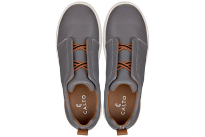 J1935  - 2.6 Inches Taller (Grey) - Slip-On Men's Snoafers