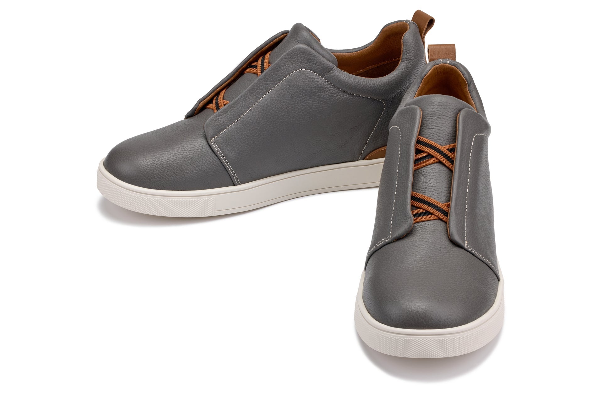 J1935  - 2.6 Inches Taller (Grey) - Slip-On Men's Snoafers