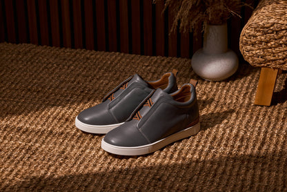 J1935  - 2.6 Inches Taller (Grey) - Slip-On Men's Snoafers