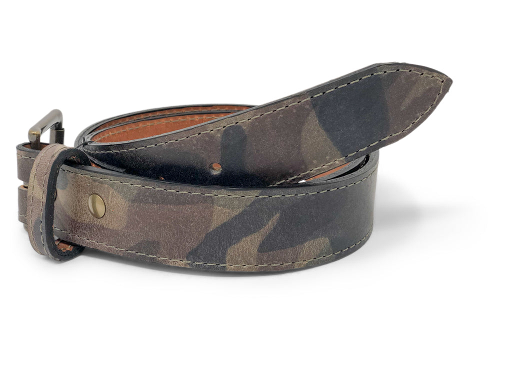 Handmade Leather Belt | Vegetable Tanned Camo |