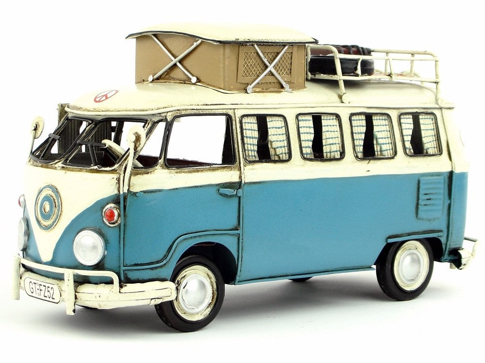 VW Volkswagen Samba Microbus Camping Handcrafted Tinplate Roof rack Model Car