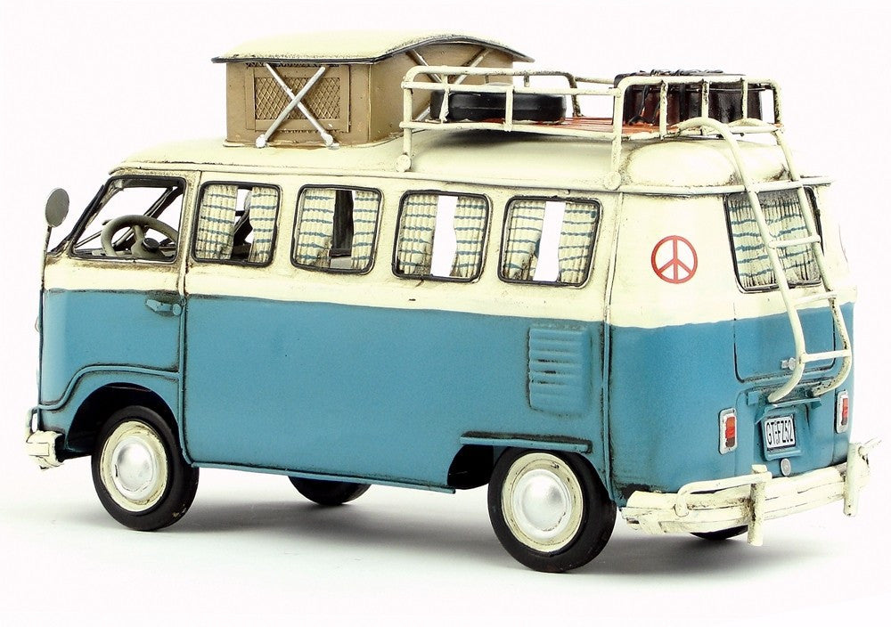 VW Volkswagen Samba Microbus Camping Handcrafted Tinplate Roof rack Model Car