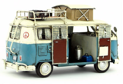 VW Volkswagen Samba Microbus Camping Handcrafted Tinplate Roof rack Model Car