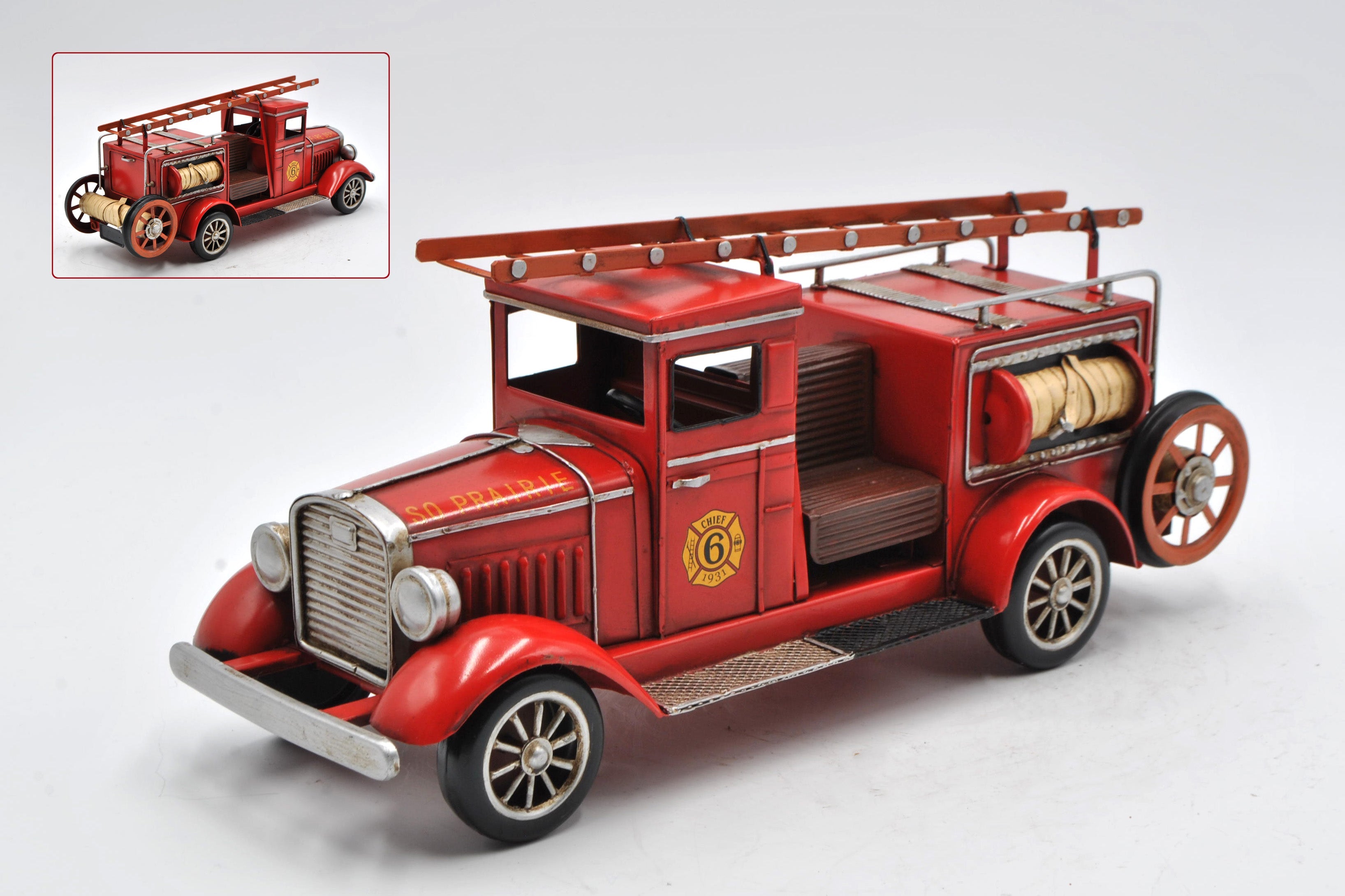 Fire Engine Dream Truck Vintage Antique 1931 Tin Metal Model 24 Pumper Car 6 Art