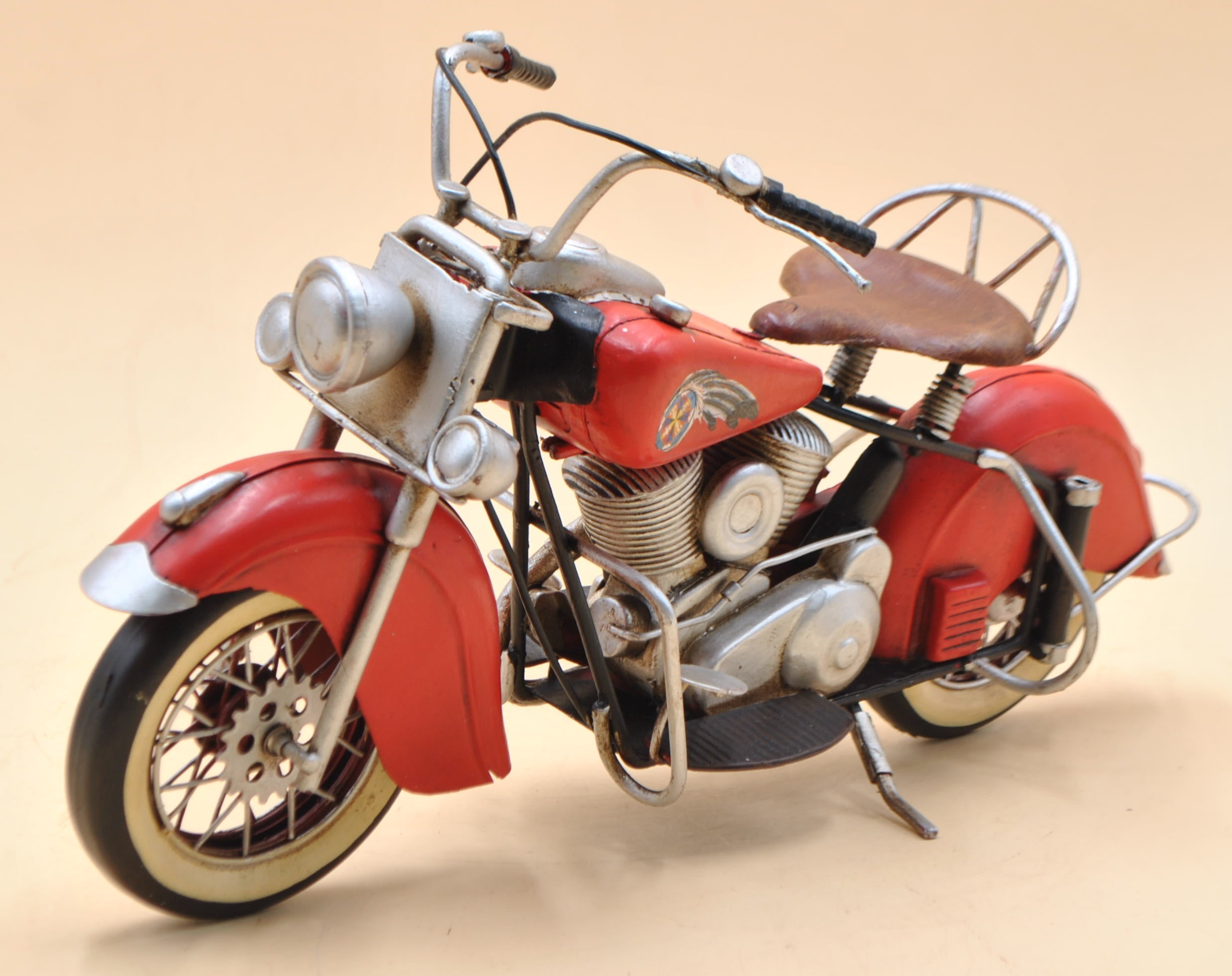 Metal Material Red Harley Davidson Indian Motorcycle Model Use Decorative Decor