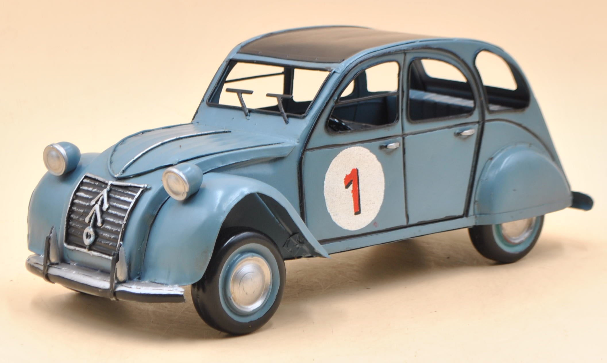 1950 CITROEN 2CV CAR Automobile Number 1 Blue Vintage Artwork Figurine