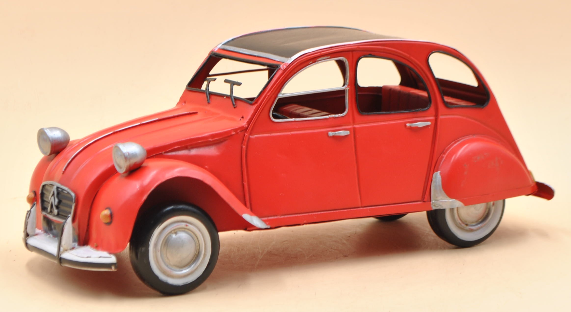 Citroen 2CV, Red, Model Car, Miniature déjà montée, Welly 1:12 Artwork Sale