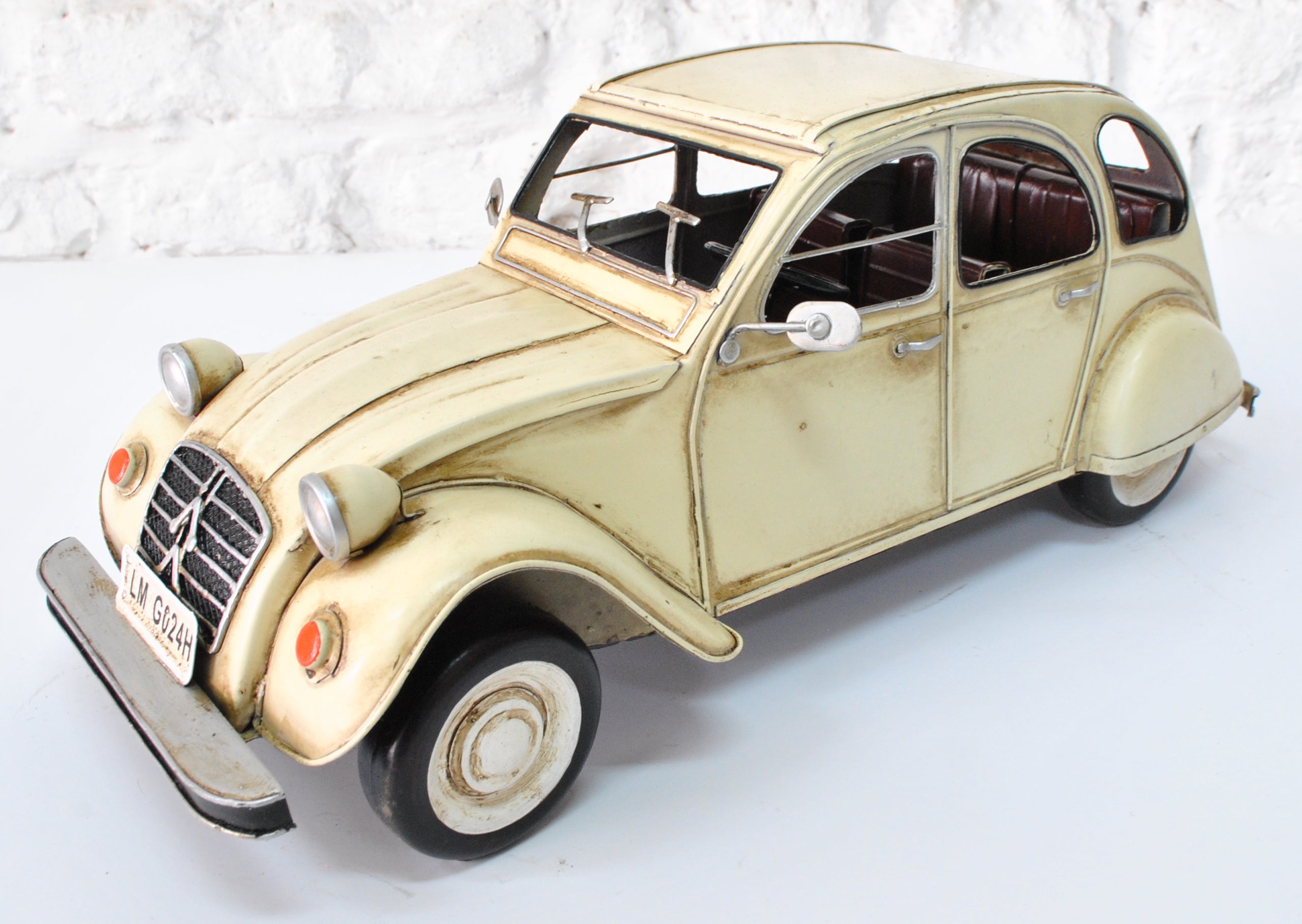 Vintage 1950 Citroen 2cvToy Diecast Model Beige Color Highly Collectible Car