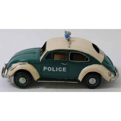 VW Volkswagen Beetle Police Car Tinplate Collectibles 1/12 Scale Vintage Artwork