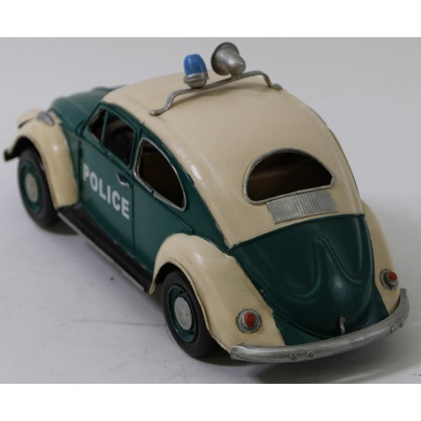 VW Volkswagen Beetle Police Car Tinplate Collectibles 1/12 Scale Vintage Artwork