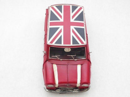 1960 REd Mini Cooper With British Flag on The Roof Car Automobile Gift Figurine