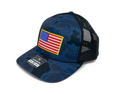 USA Flag Hat | Richardson 112 Duck Camo