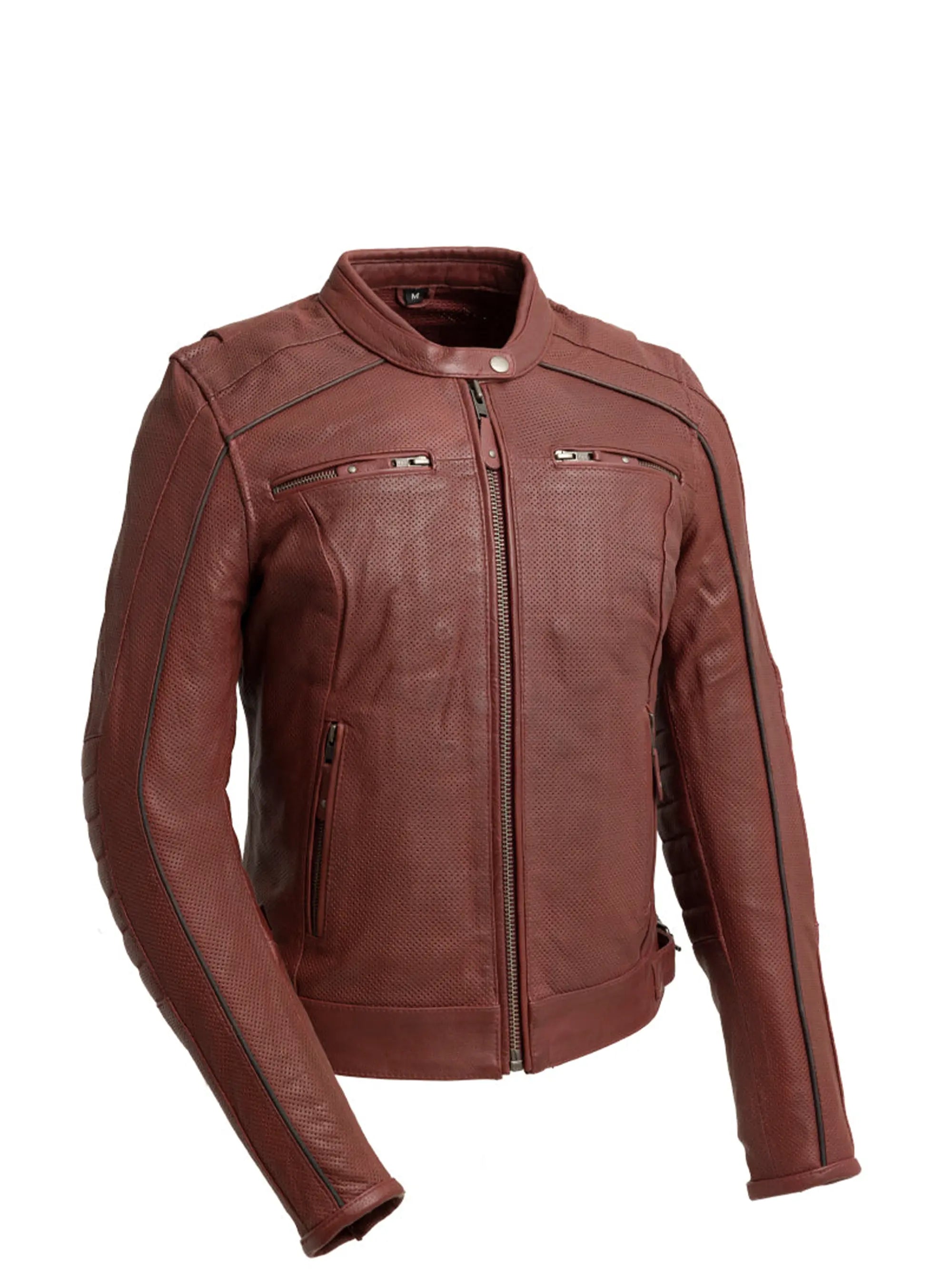 Jada - Women's Perforated Motorcycle Leather Jacket