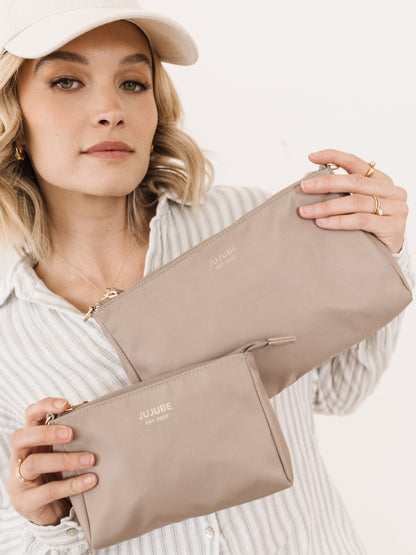 3-piece Pouch Set Taupe