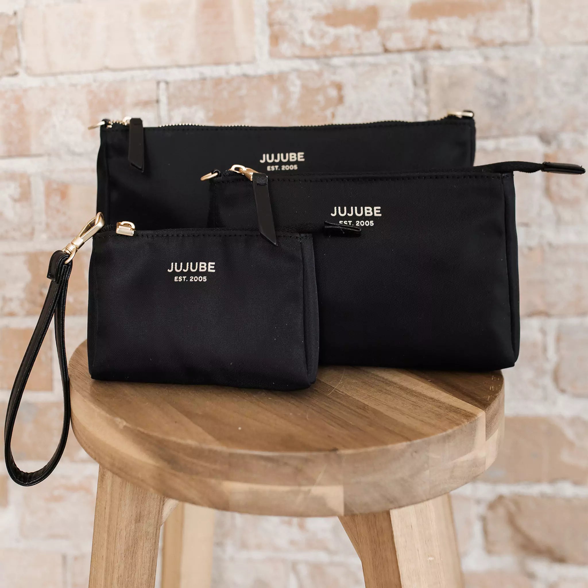 3-piece Pouch Set Black