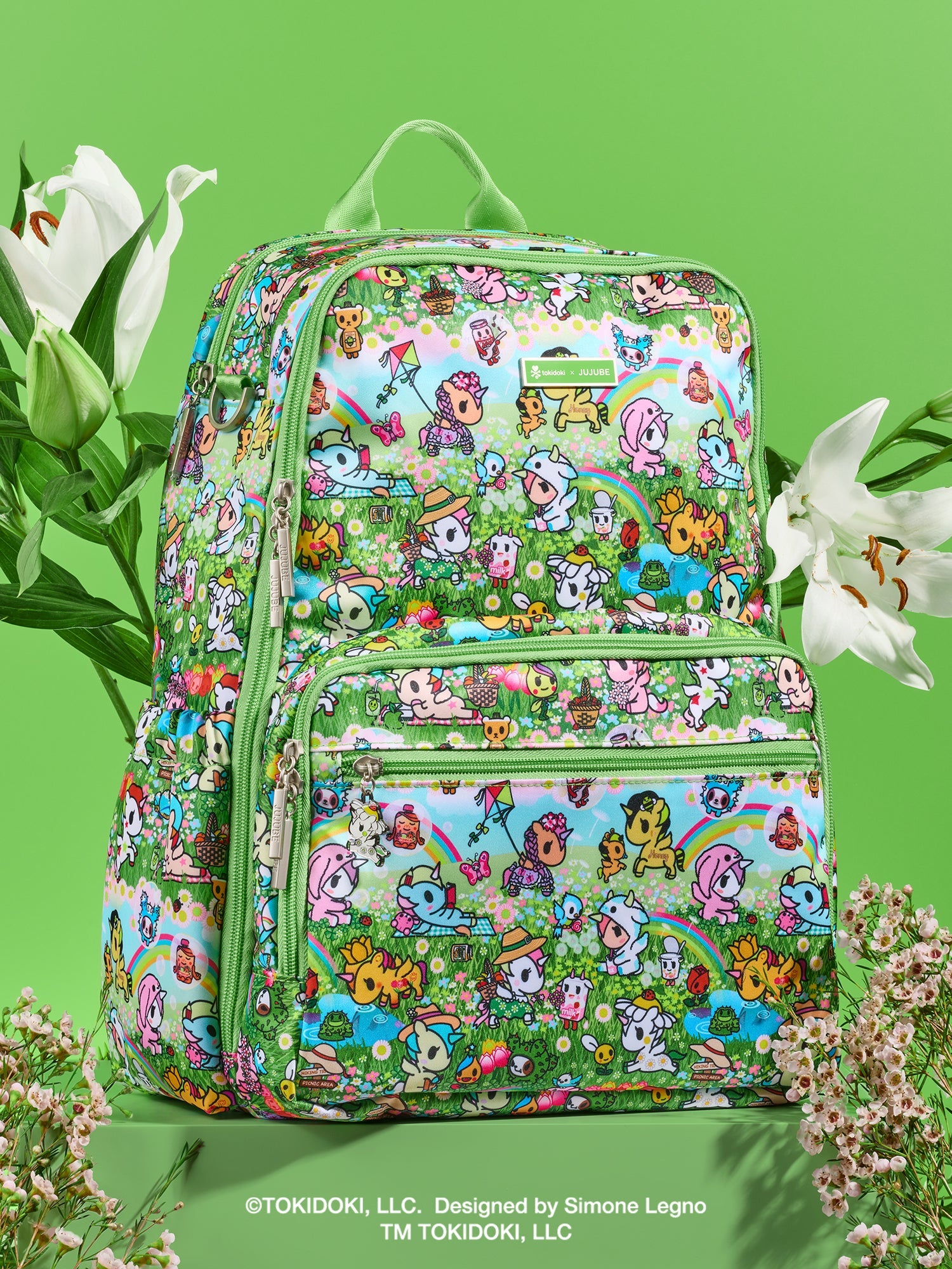 tokidoki Zealous Diaper Bag Backpack - Meadow Blooms