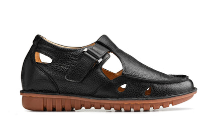 K0751 - 2.8 Inches Taller (Black) - Lightweight Casual Fisherman Sandal