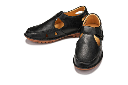 K0751 - 2.8 Inches Taller (Black) - Lightweight Casual Fisherman Sandal