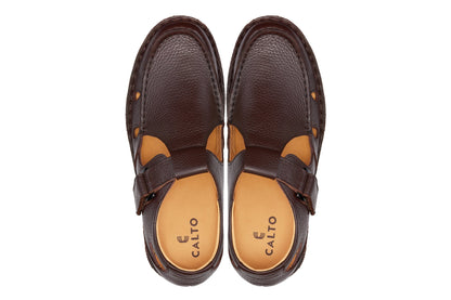 K0752 - 2.8 Inches Taller (Coffee Brown) - Lightweight Casual Fisherman Sandals