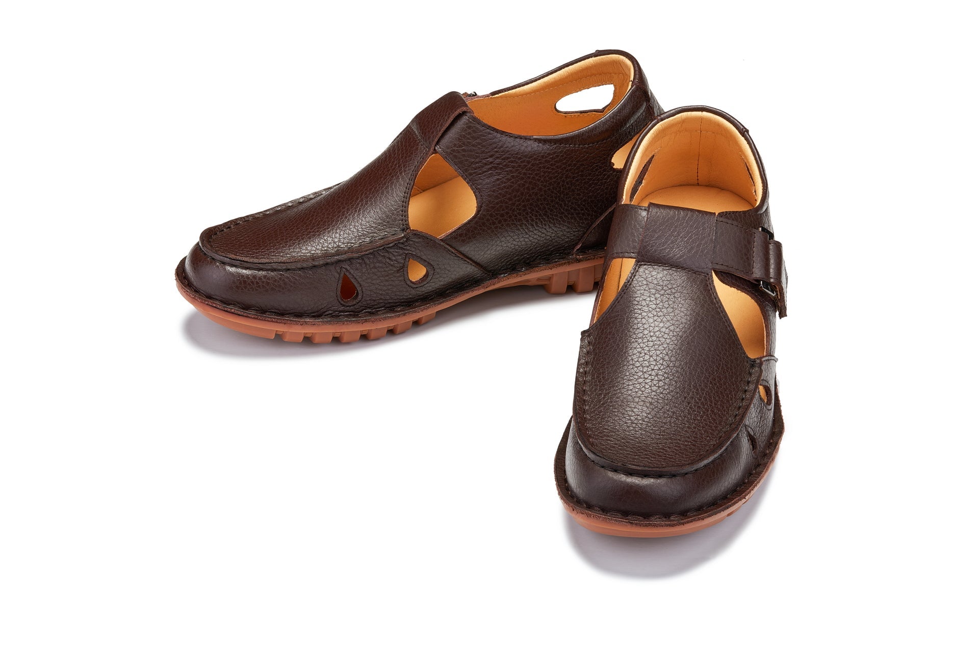 K0752 - 2.8 Inches Taller (Coffee Brown) - Lightweight Casual Fisherman Sandals