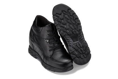 K107216 - Lightweight Hiking-Boot-Style Elevator Men's Shoes - 5.2 Inches