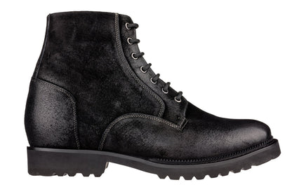K24401 - 3 Inches Taller (Nubuck Black) - Casual Zipper Men's Boots