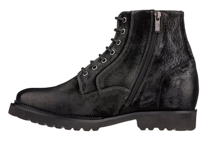 K24401 - 3 Inches Taller (Nubuck Black) - Casual Zipper Men's Boots
