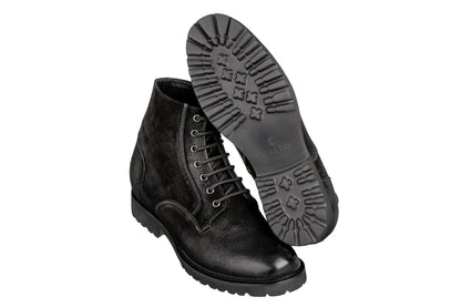 K24401 - 3 Inches Taller (Nubuck Black) - Casual Zipper Men's Boots