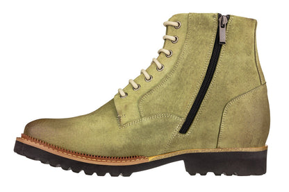 K24402 - 3 Inches Taller (Olive) - Casual Zipper Men's Boots