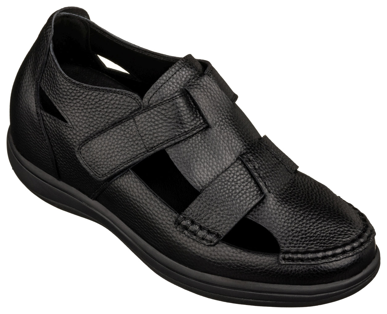 K2661 - 3.2 Inches Taller (Black) - Casual Fisherman Sandals
