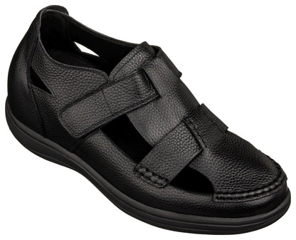 K2661 - 3.2 Inches Taller (Black) - Casual Fisherman Sandals