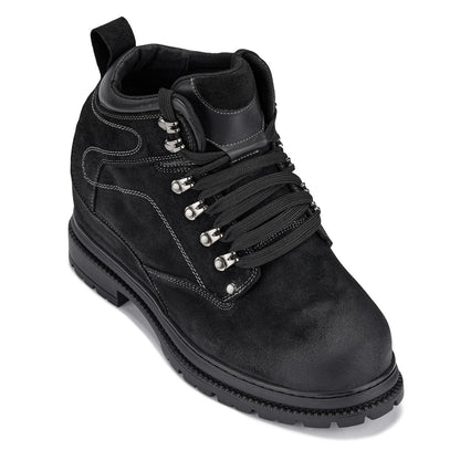 K881802 - 5.2" Taller Black Nubuck Height-Increasing Men's Boots